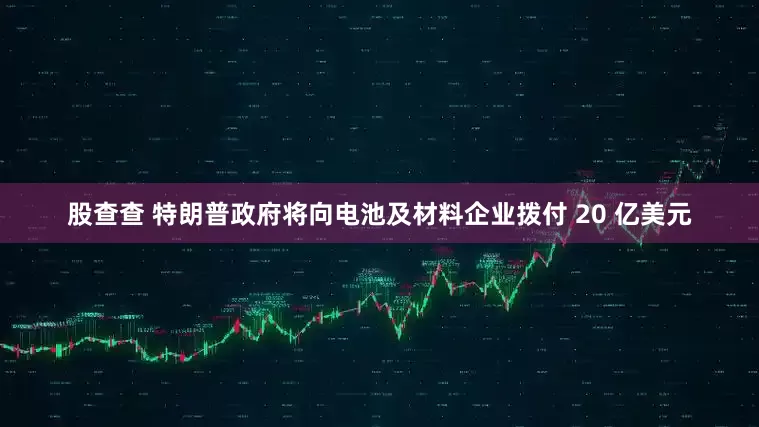 股查查 特朗普政府将向电池及材料企业拨付 20 亿美元